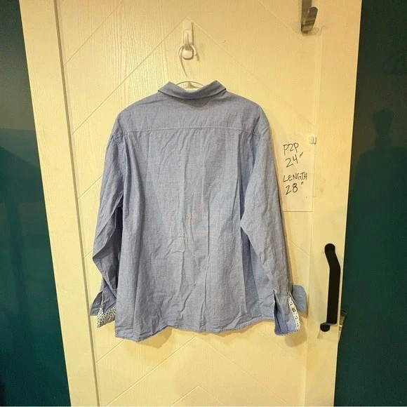 Ariat Modern Fit Blue Micro-Dot Button-Down Shirt – Men's XL - Picture 6 of 8